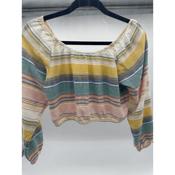 O’Neill Cropped Top for Women Long Sleeves Striped Sz S Multicolored - Picture 6 of 7